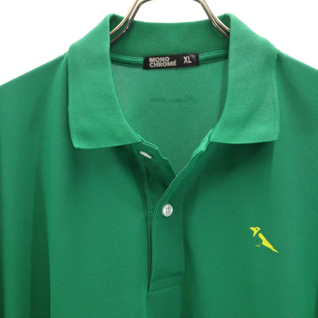 MONOCROM Short Sleeve Polo Shirt XL Green Men's Used