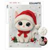 Christmas Pearl Painting Kit Handmade DIY Cute Cat Santa Hat Home Decoration Painting