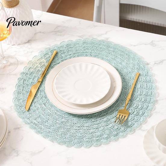 Heat Resistant Table Mats Round Insulated Placemat for Dining Table, Paper Place Mat, Waterproof Oil Proof Non Decorative Lace Slip Coaster
