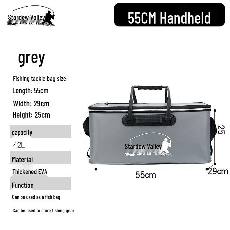 Foldable EVA Fishing Bucket - Portable, Thick, Live Fish Box with Shoulder Strap