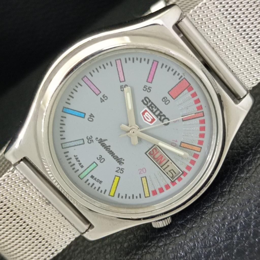 

SEIKO 5 AUTOMATIC 7009A JAPAN MENS VINTAGE GREY COLOR DIAL WATCH a701615-5 R206c-a701615