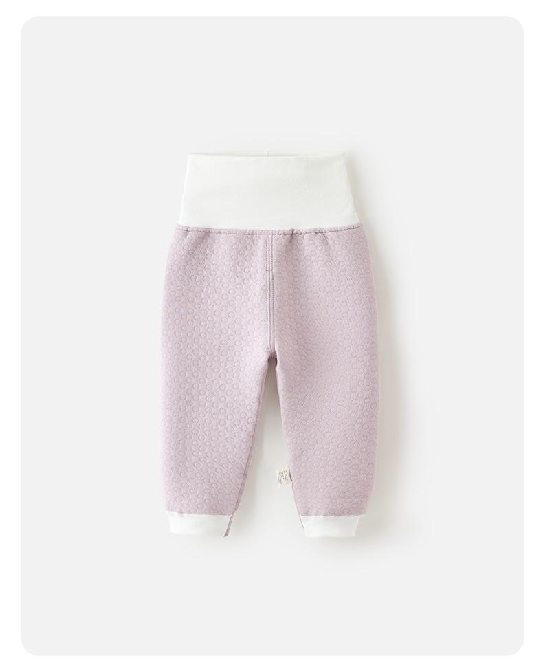 Baby Hochbund Gesteppte Warme Hose - Neugeborenes Herbst/Winter Baumwolle Einfarbig