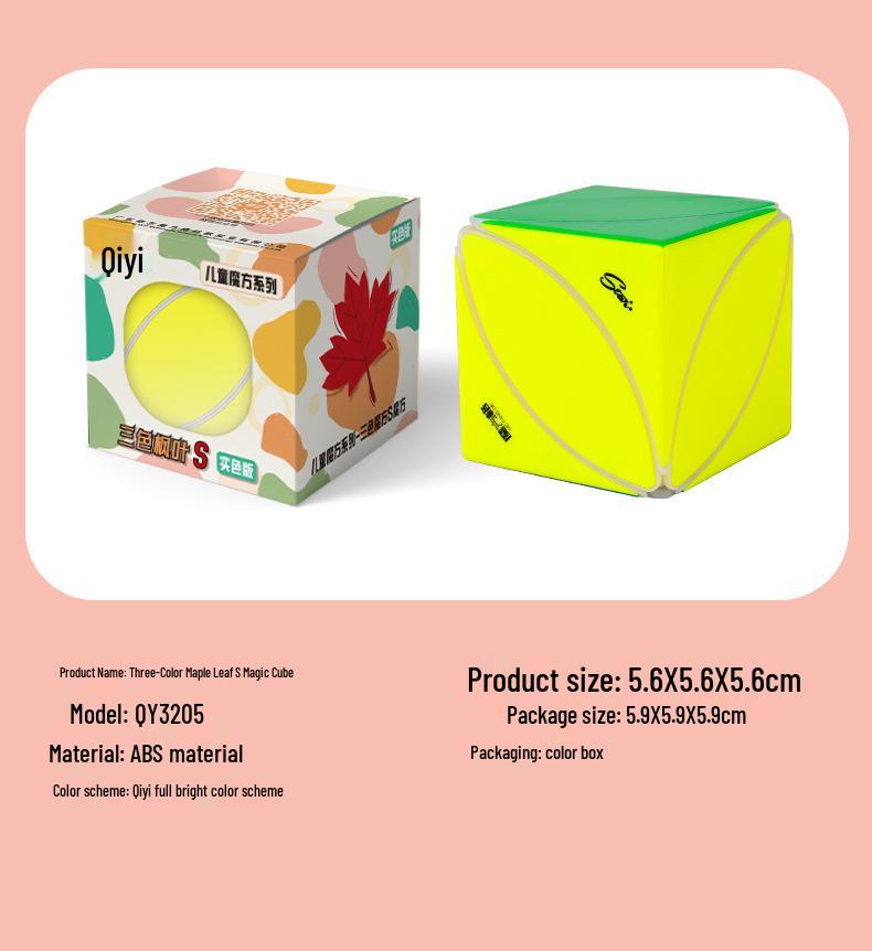 

Qiyi Kids Three-Color Magic Cube - Easy Maple Leaf Puzzle for Early Learning