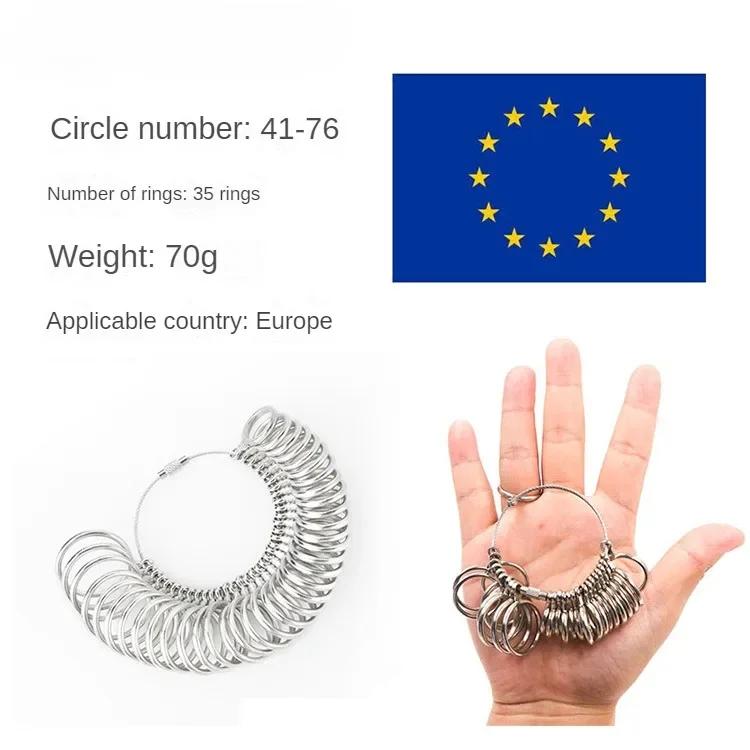 Metal Finger Ring Sizer - Aluminum Alloy Ring Gauge Measuring Tool for Jewelry Making, Mandrel Standard Size