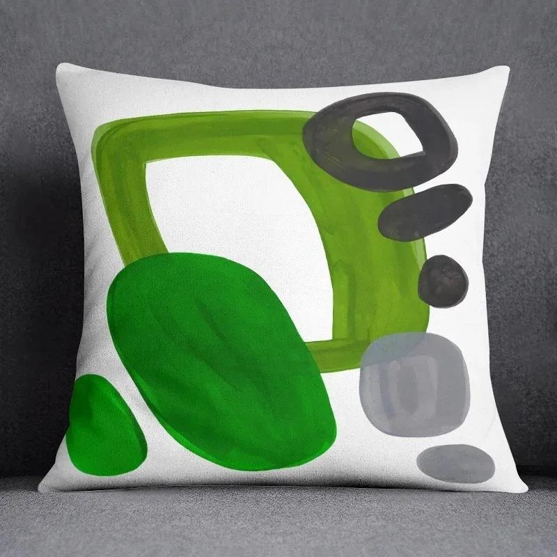Green Leaf Pattern Decorative Pillowcase Cushion Pillowcase Bedding Decoration