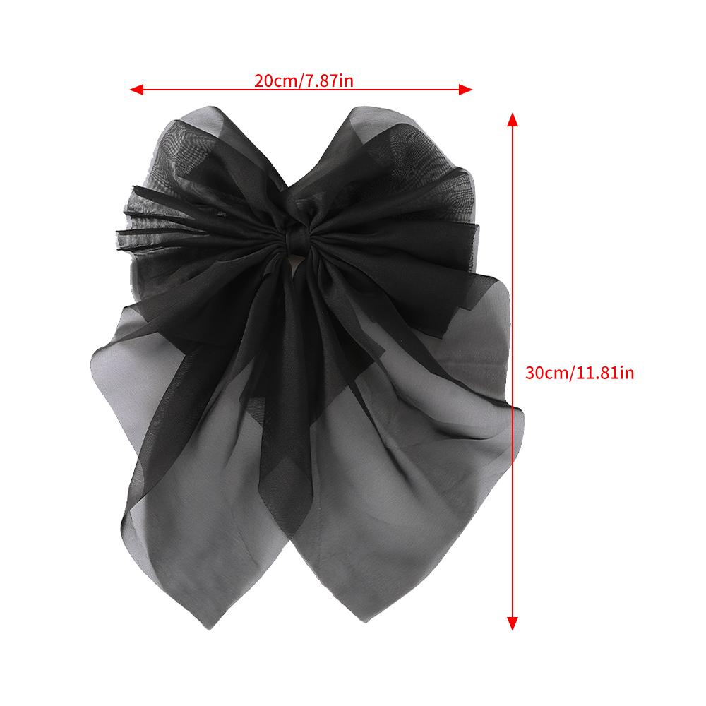 Mesh Streamer Bow Spring Clip Pink Large Bow Hairpin Girls Summer Ponytail Hair Clip Styling Hair Accessories Fashion Barrettes