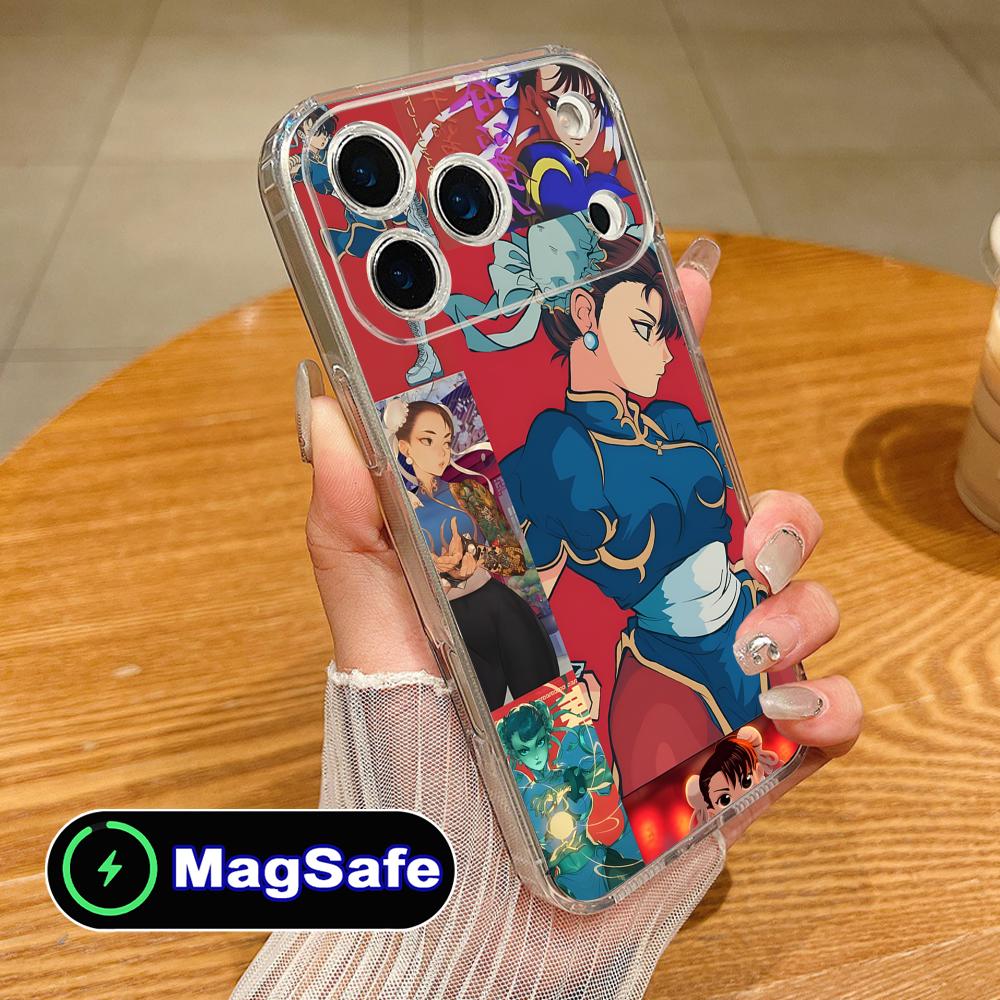 Street Fighter Chunli Phone Case for iPhone 17 16 15 14 13 12 11 Air Pro Max Plus Mini Magsafe Clear Colorful Cover Pretty Cover