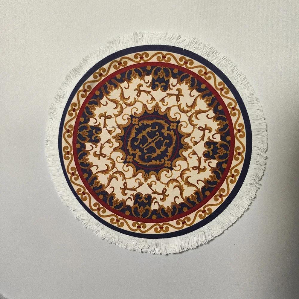 Woven flower Persian carpet small coaster retro style rubber non-slip computer mats wholesale merchants cheap mouse pad desk mat