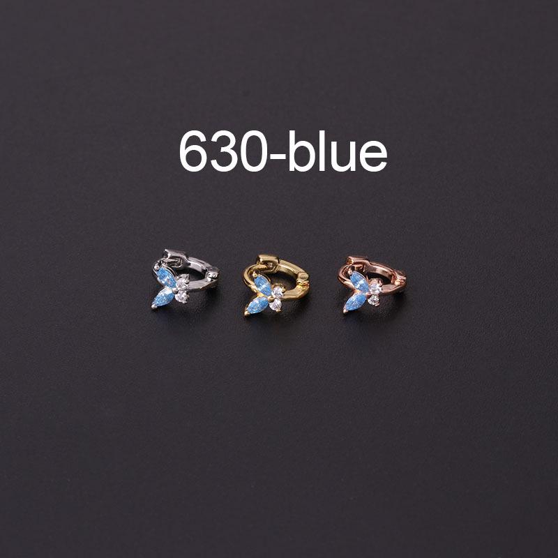 Butterfly Zircon Mini Hoop Earrings In Blue, Pink, & White - Fashionable Ear Cuff Jewelry