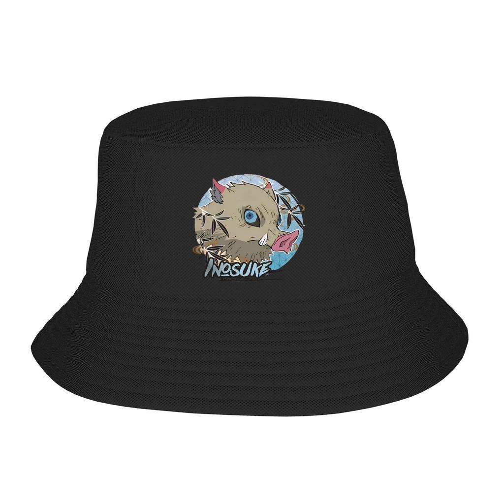 Pig Assault Bucket Hat Spring Picnic Headwear Inosuke Demon Slayer Anime Fisherman Caps for Outdoor Sport Unisex Bob