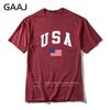 GAAJ USA America Flag Men T Shirt Top High Quality 100 Cotton Tshirts For Man Tshirt Printed Brand Clothing Casual Streetwear