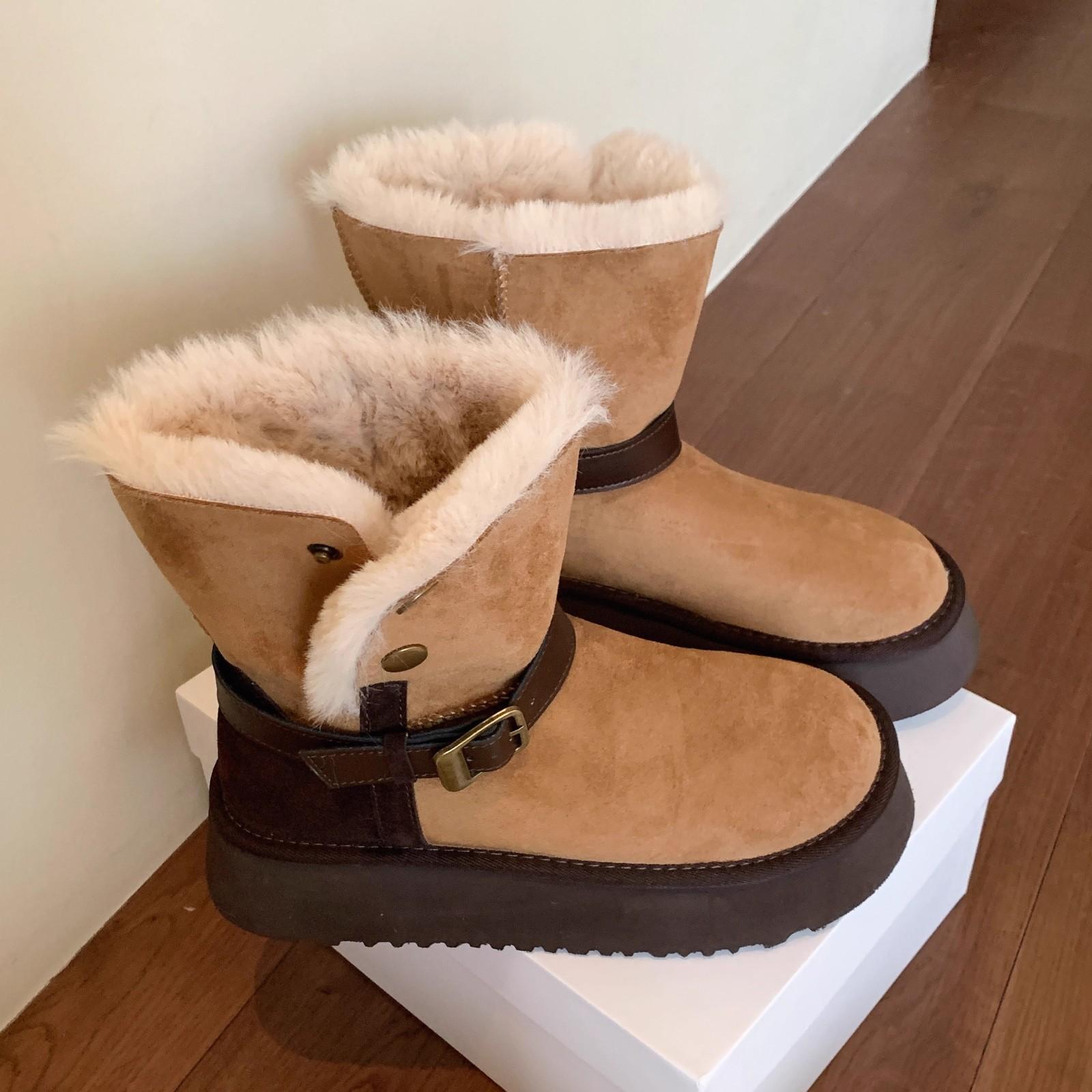 

Women s soft elastic folding two wear winter warm anti cold padded snow boots thick bottom non-slip wear-resistant outdoor leisure sports cotton boots 40 коричневый