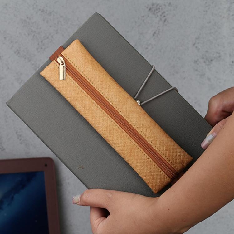 4 Pcs PU Leather Pencil Case for Notebook Binders Planners Books Elastic Pen Bag Journal Pencil Holders