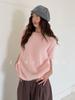 Rong Tai Women's Multi-color Cashmere Knit Top - Round Neck, Mid-Sleeve, Soft & Loose
