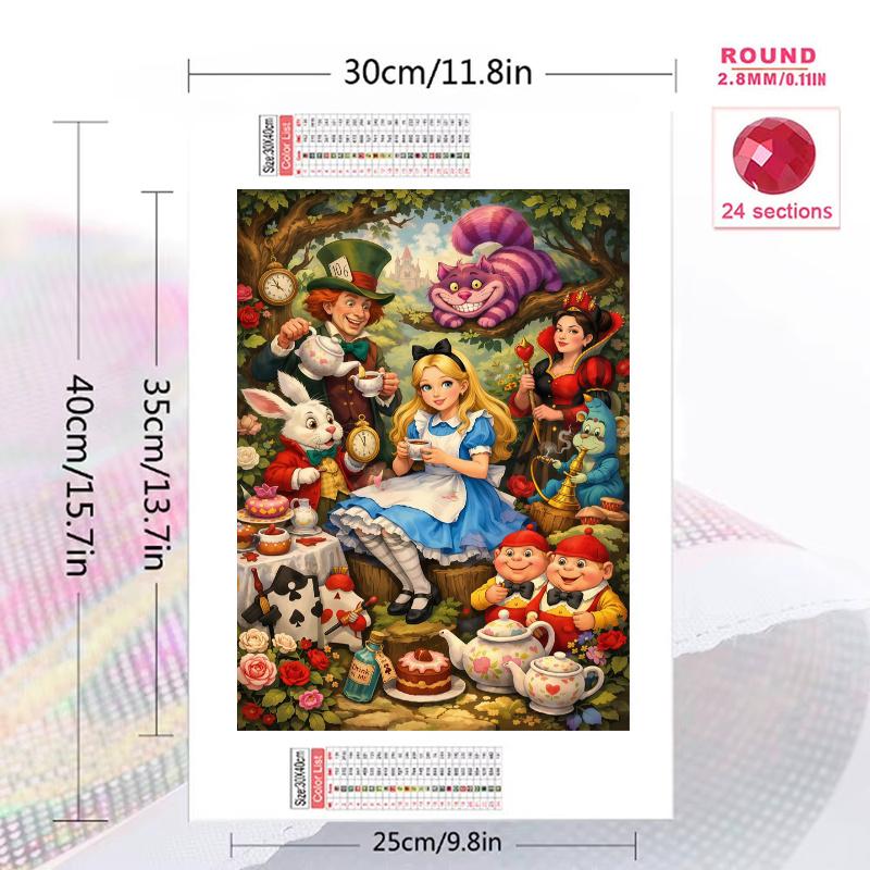 Alice Wonderland Moon.94 100% Round Full Drill 5D DIY Diamond Painting Embroidery Cross Stitch Rhinestone Décor
