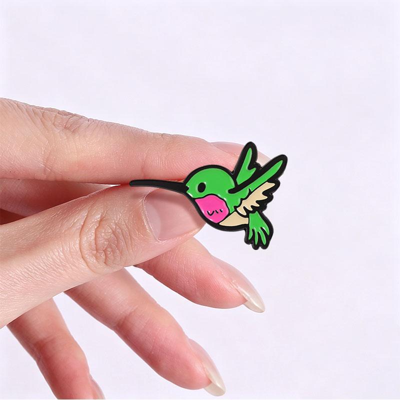 Hummingbird Badge Cute Colorful Bird Enamel Pins Cartoon Animal Brooch Wildlife Vitality Healing Freedom Accessories Decor