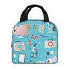 Doctors Nursing Nurse Insulated Lunch Bags Women Nurse Print Food Case Cooler Warm Bento Box for Kids Cute Lunch Box for School