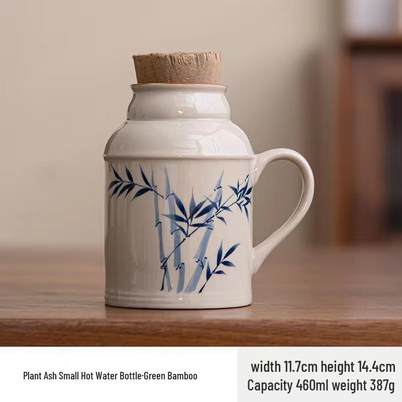 Ru Kiln Ceramic Insulated Teapot Set: Mute Thermos Pot with Teacup and Lid, Large Capacity, Chinese Style Office Cup.