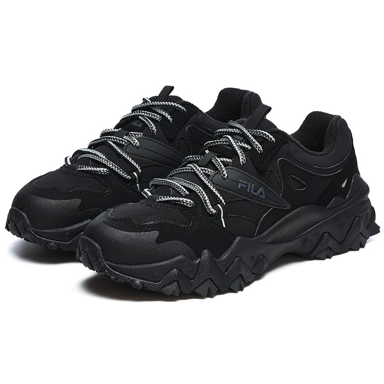 Fila Oakmont 2 We Fabric Synthetic Leather Tpu Fleece Vintage Sports Low-Top Lifestyle Shoes Women sneaker Black F12W242117FBK