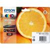 EPSON Multipack 33 - Oranges - Noir, Jaune, Cyan, Magenta, Photo Noire (C13T33374021)