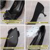 Schwarze Pumps mit spitzer Spitze und Schleife fürs Büro, dünne Absätze, 3 cm, 4,5 cm, 6,5 cm, leicht, verschleißfest, rutschfest, koreanische Designer-Schuhe
