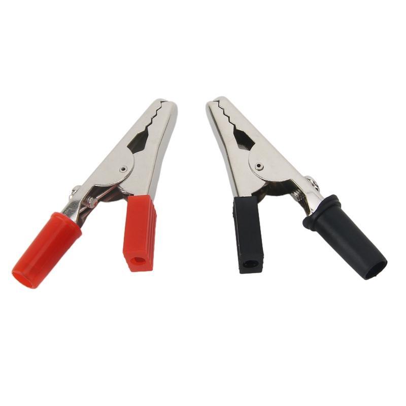 10pcs Plastic Handle Test Probe Metal Alligator Clips Connector Connect Socket Plug for Battery