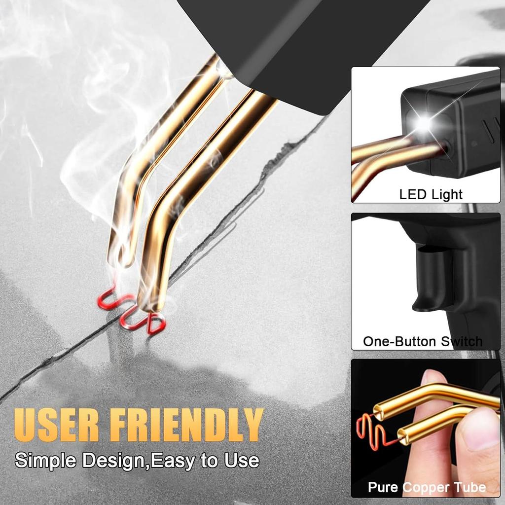 11W Welding Machine EU Plastic Welding Gun With 1 Kind Of Nails Car Bumper Repair Cracking Tool Garage Nailer PVC Machine Black
