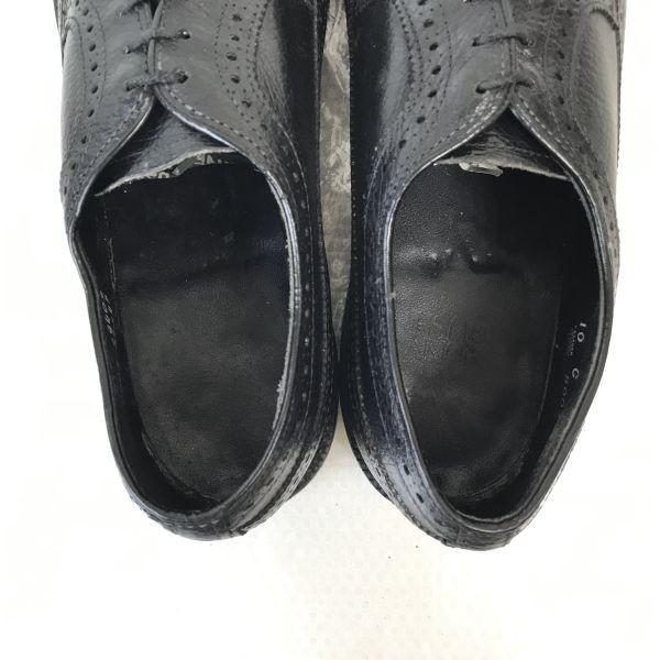 80s-90s/NUNN BUSH/Long Wingtip Leather Shoes/10C/26.5-27.5/Black/Business/USA Vintage(USED)