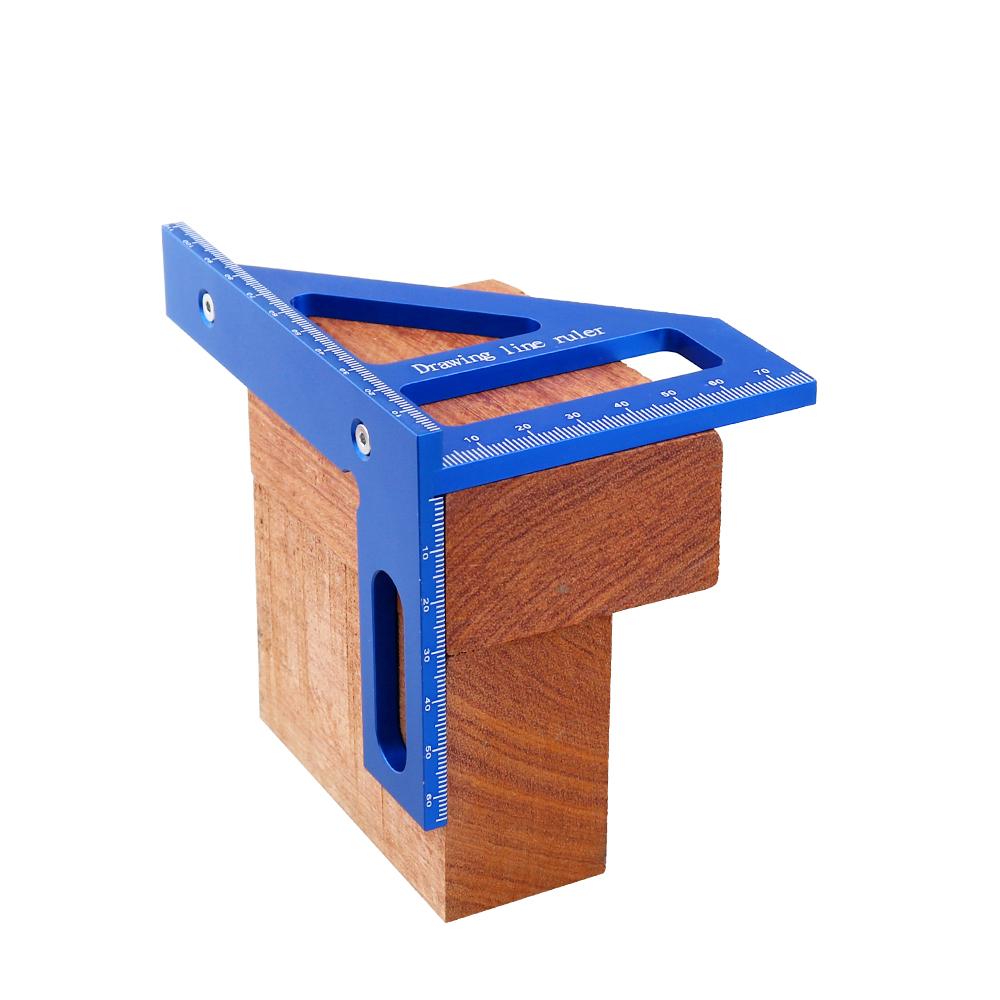 Precision Aluminum Alloy  Miter Triangle Ruler 45°/90° Woodworking Square Protractor  3D  Multifunctional Measuring Tool