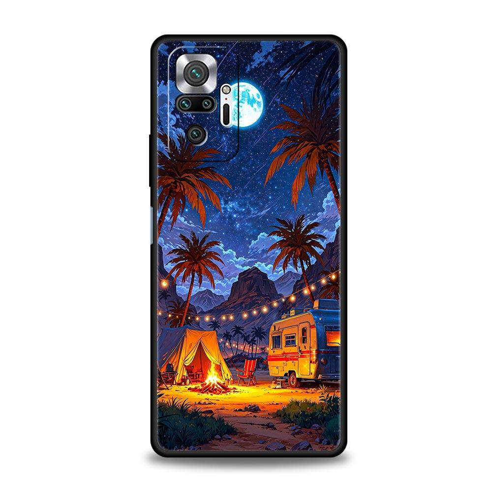 OO0724_Combi Van Car Outdoor Camping Phone Case For Xiaomi Redmi Note 14 13 5G 10 11 12 Pro Plus 4G 14C 13C 12C 10C Black Cover