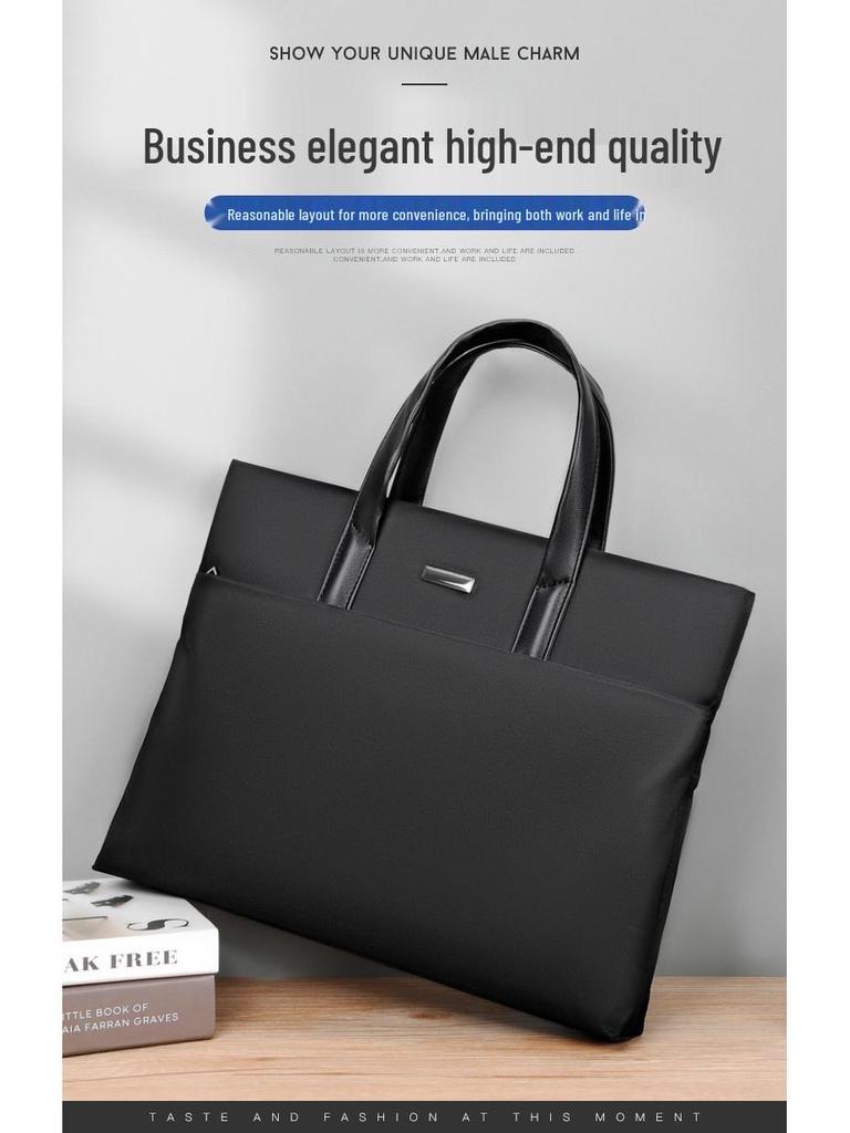 Men's Large Capacity Polyester Business Laptop Handbag: Casual Shoulder or Crossbody Briefcase