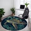 1pc Sea Turtle Print Chair Carpet for Office, Round Non-Slip Durable Large Size Office Carpet, Suitable for Office, Beautiful Decoration