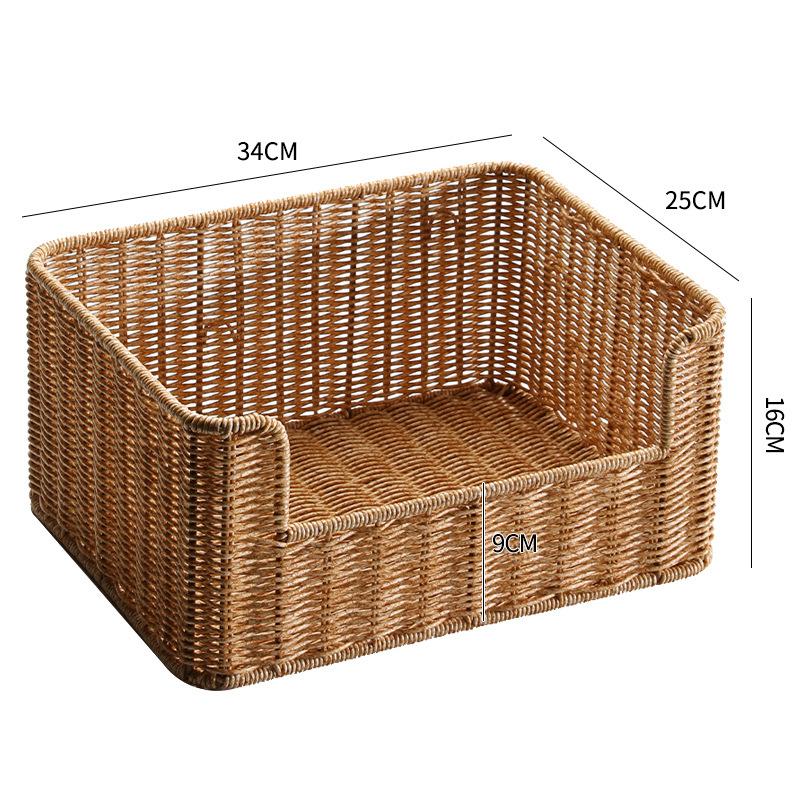 Imitation Rattan Storage Basket File Organizer for Books Magazines Study Office Desk Cabinet Shelf Decor 10290₽