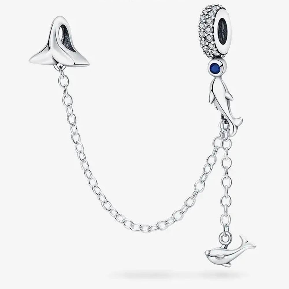 New In Color Zircon Angle Round Clip Bead Fit Pan Original Bracelet Women Copper Safety Chain Jewelry Gift