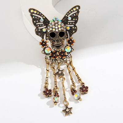 Dark Skull Tassel Retro Halloween Decorative Men's and Women's Accessories Brooch
