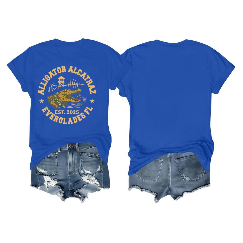 Women's Daily Festival Printed Short Sleeve Floral Short Sleeve Round Neck Retro Short Sleeve Summer Casual Tops