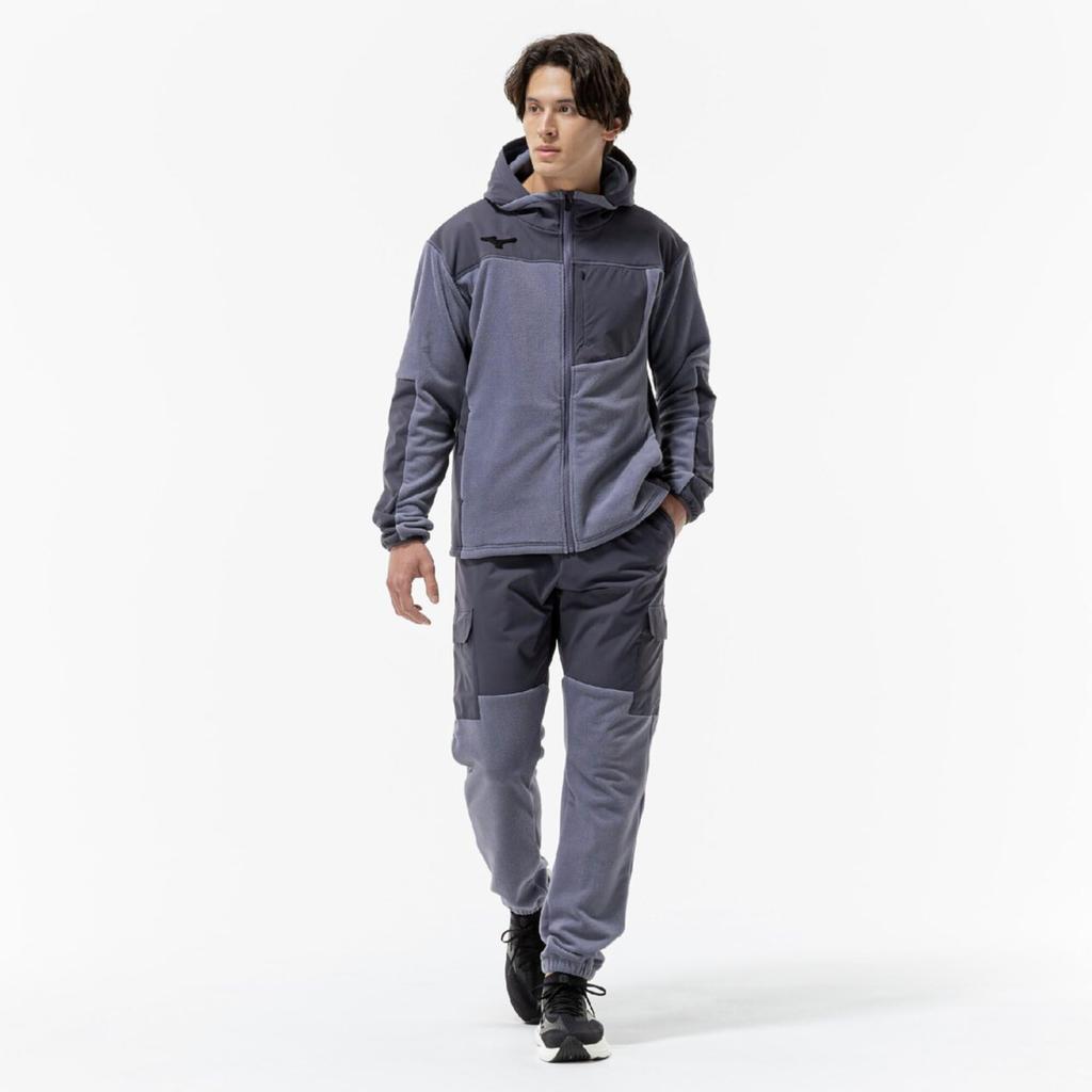 Mizuno Proof Fleece Training Granite Gray Men's Water-Repellent Pants, 32MDC558,