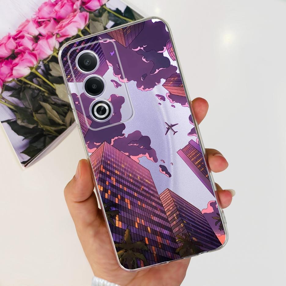 For Oppo A80 5G Case CPH2639 Cute Painted Cover Clear Silicone Soft TPU Phone Case For Oppo A3 Pro A3pro 5G OppoA80 Shell Bumper