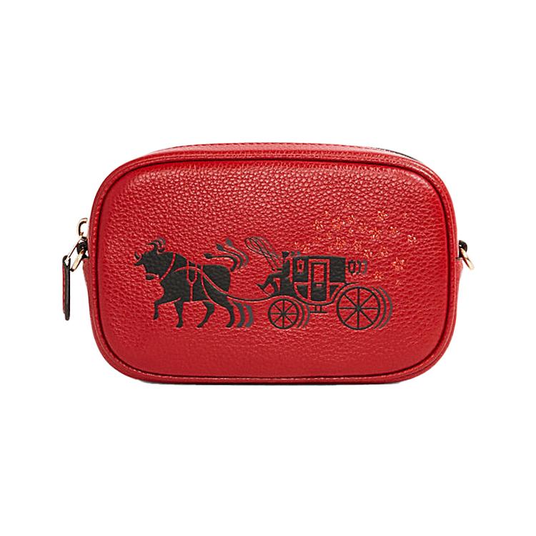 

New COACH Leather Fanny Pack Trumpets Women s Red C2256-IMFFL 17.0*6.6*10.4CM