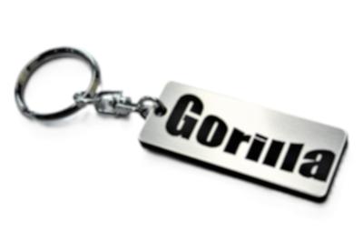 Gorilla Double Ring Acrylic Original Keychain 50 AB27 Z50J Custom Parts A-601-2 Silver/Black