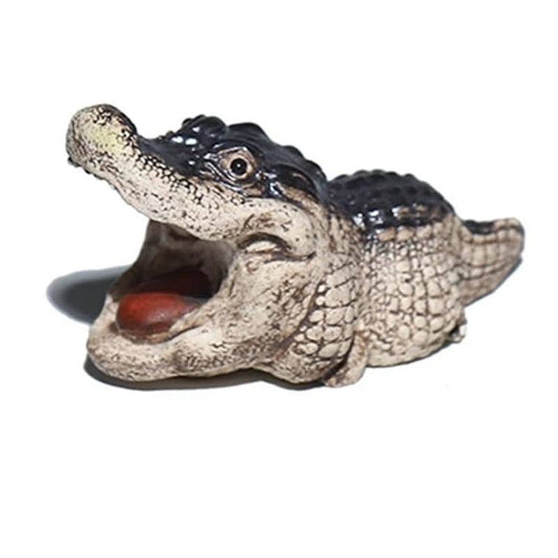 A20F-Crocodile Baby Figurine Tea Pet For Home Garden Decor, Cute Crocodile Statue, Mini Alligators Figurine