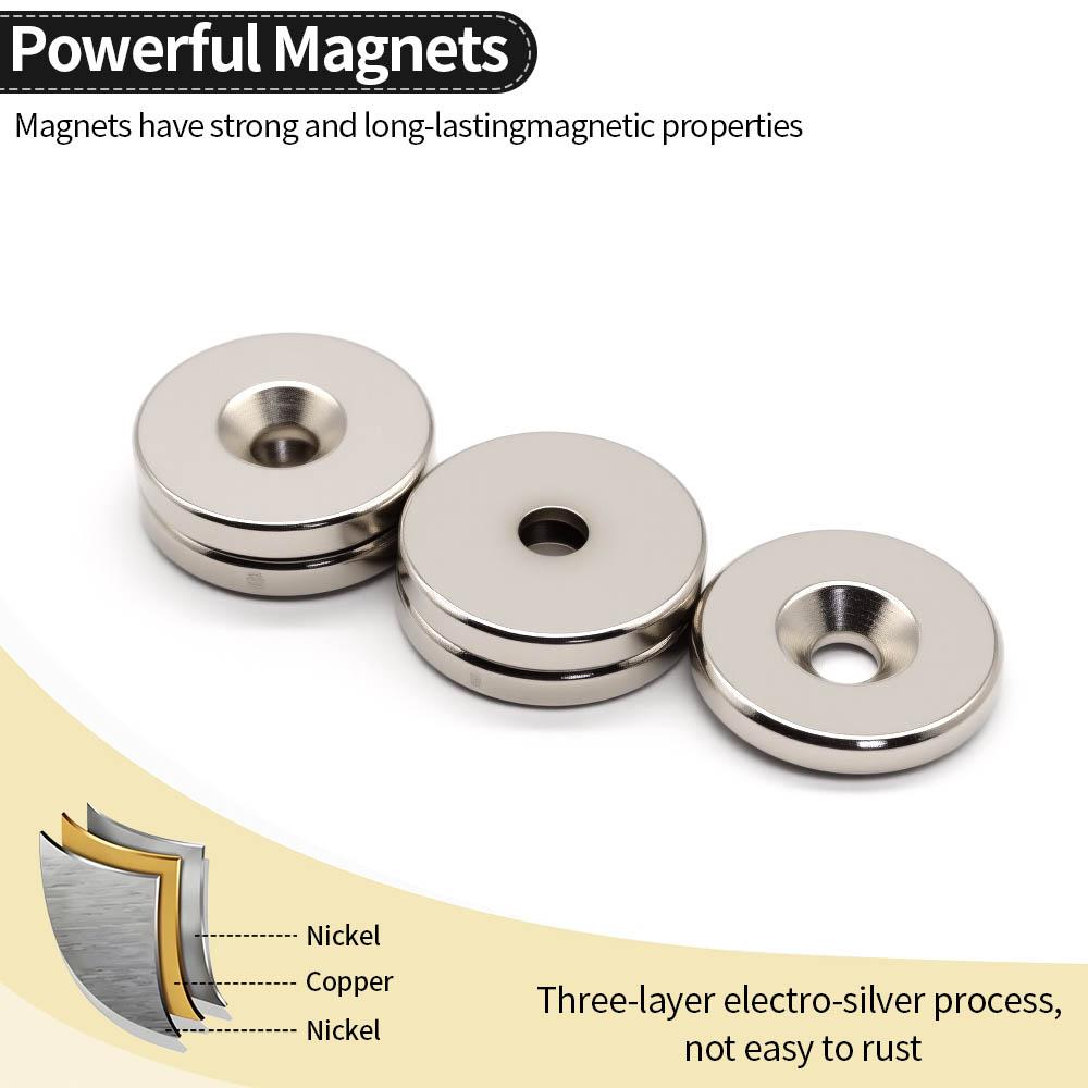 30x5-6mm Super Strong Neodymium Magnet  N35 NdfeB Permanent Magnetic imanes Round with holes Powerful Magnets Refrigerator