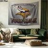 Custom Name Minnesota Vikings Printed Tapestry – Wall Hanging for Bedrooms, Dorms, and Home Decor