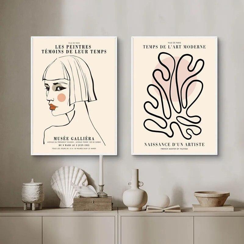 Bauhaus Exhibition Canvas Line Chair Wall Art Minimalism Print Painting Nordic Poster Abstract Face Picture Modern Home Decor