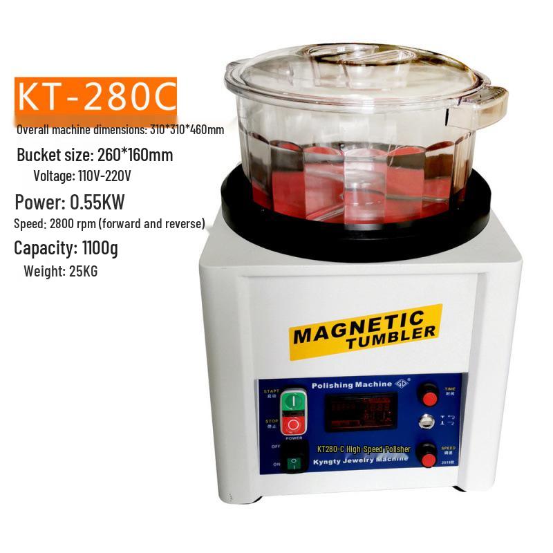 KT-280A Electromagnetic Magnetic Force Polishing Machine - Digital Timer for Jewelry Polishing and Deburring