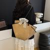 Fashion commuter large-capacity bag women's new seaside beach woven bag commuter shoulder tote bag