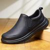 Fashion Forward Slip On All Black Mens Daily Wear Shoes Lightweight Plush Comfort Athletic Shoes For Middle Aged Elderly Dad Shoes