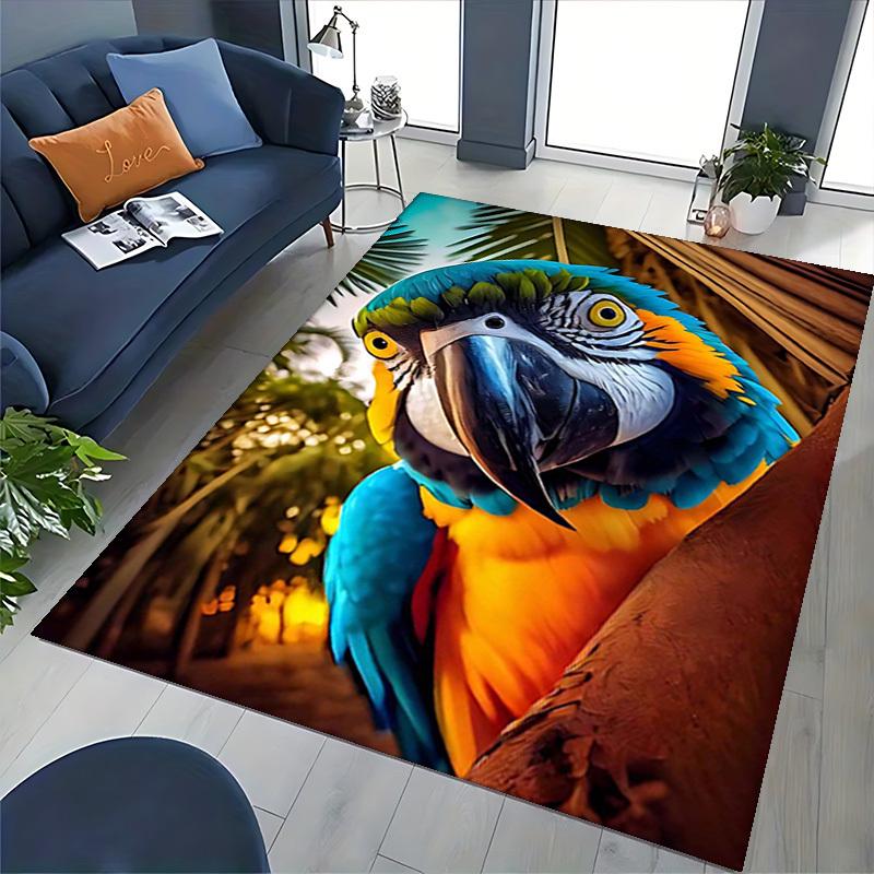 1pc Blue and Yellow Macaw Chair Mat: Anime Cartoon Design Office Rug for Non-Slip Carpet, Suitable for Home Decor, Living Room, Bedroom, Game Room, an