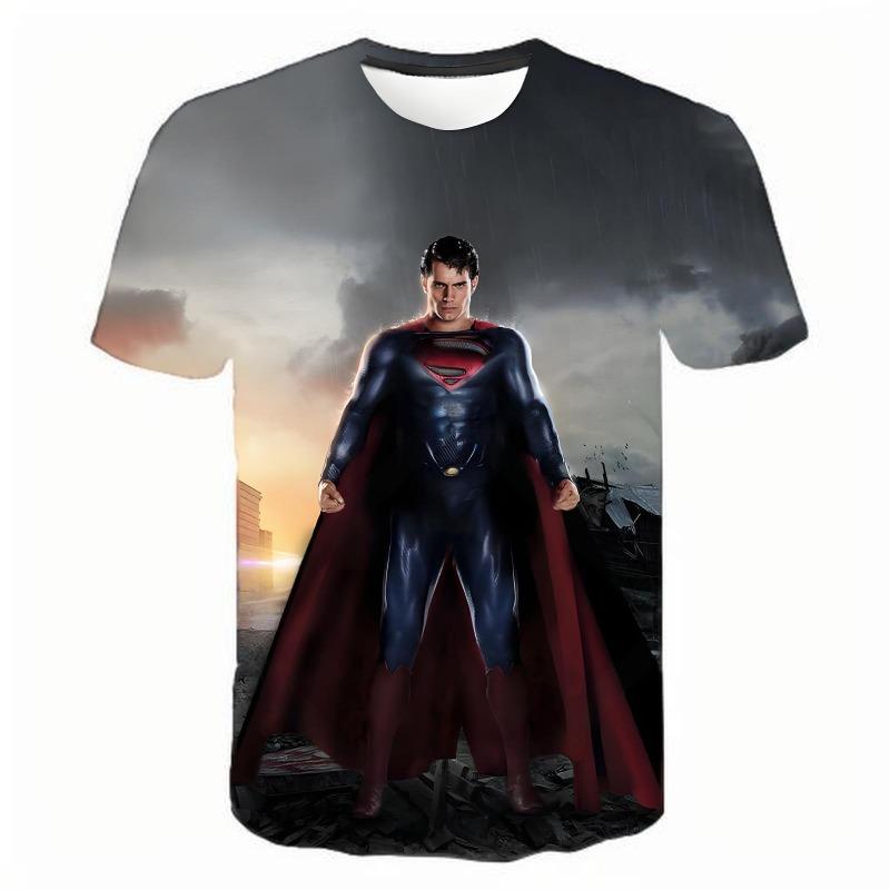 Summer New SuperHero Superman Children's 3d Printed T-Shirt Children's Summer Fashion Short Sleeved T-Shirt Tops