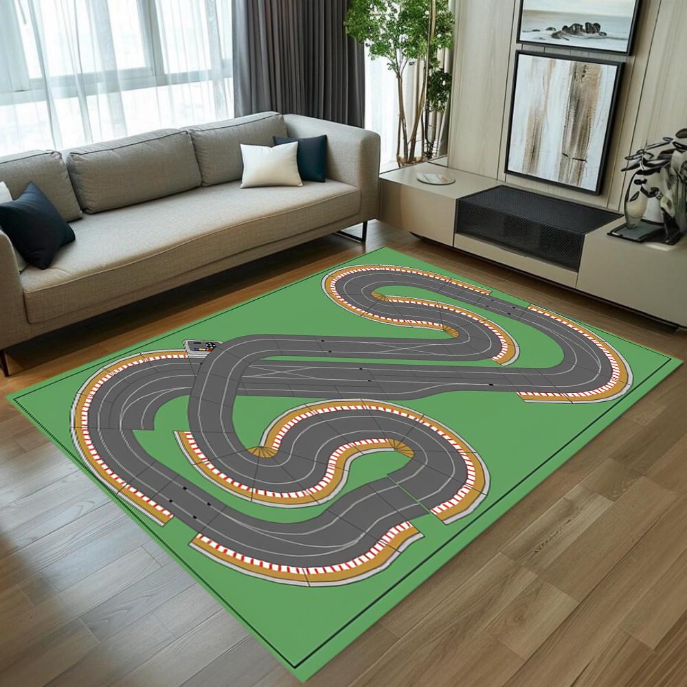 Interactive Toy Car Racetrack Carpet City Highway Play Mat Kids Nursery Rug Educational Playroom Carpet for Boys Girls Bedroom